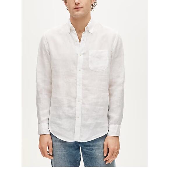 NWT J. Crew Slim Untuck Baird McNutt Irish Linen Shirt L Green J.Crew BW778 Mens - Picture 3 of 6